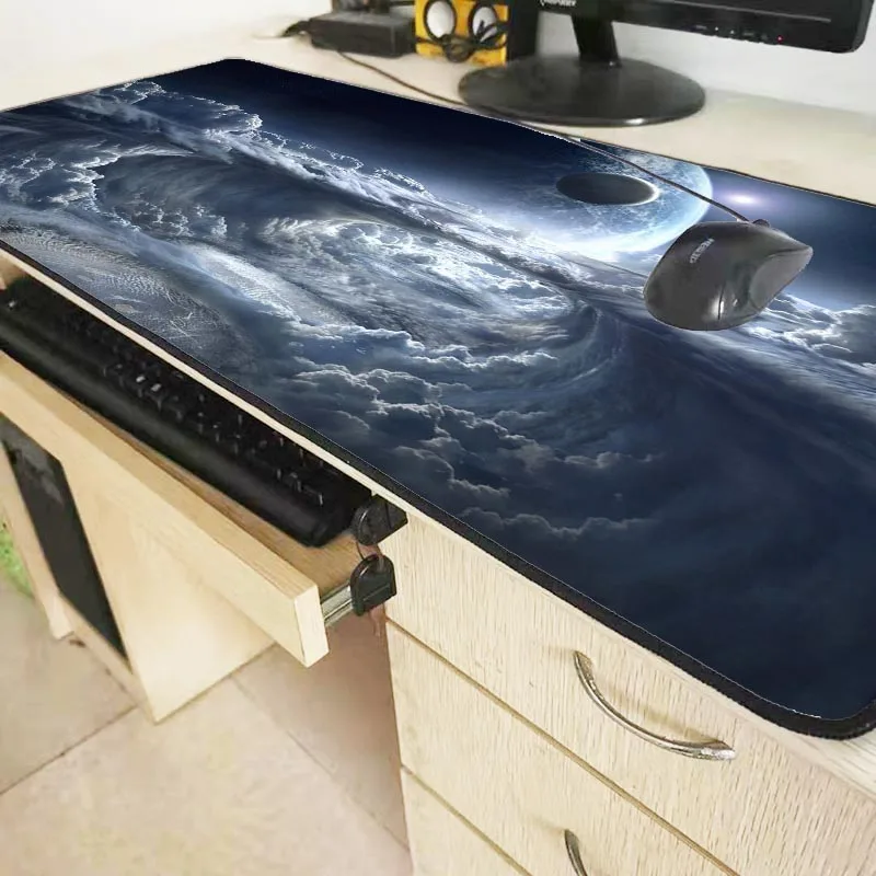  XGZ Bright Earth Cloud Large Locking Edge Speed Mouse Pad Desk Table Mousepad Office Cushion Super 