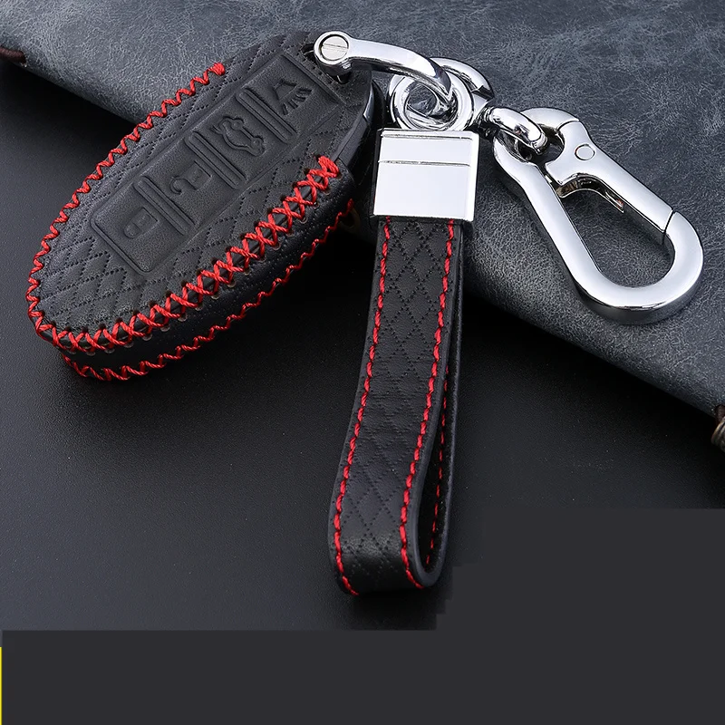 

Top Layer Leather Litchi Pattern car key case For Nissan Qashqai J10 J11 X-Trail t31 t32 kicks Tiida Pathfinder Murano Note Juke