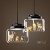 Nordic Cartoon Pendant Lights Led Lighting Cute Animal Hanging Lamps for Children Room Light Glass Lamp Bedroom Home Decor Gift ► Photo 1/6