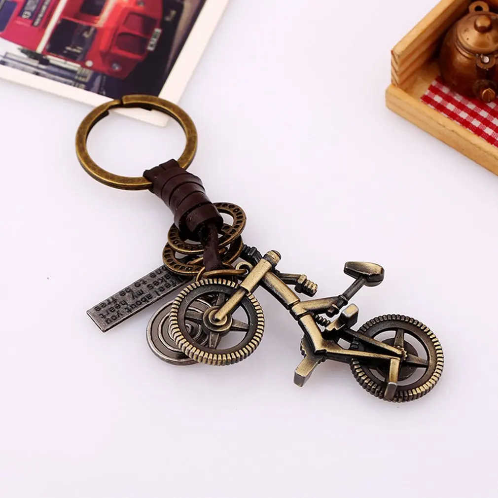 Cute Creative Bike Bicycle Keychain Mini Metal Dice Pendant Key Chain Ring KeyRing Keyfob Perfect Souvenir Gift Choice