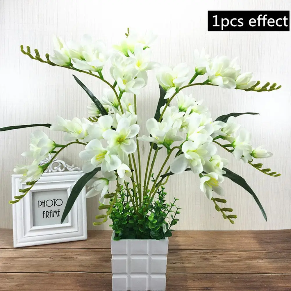 

Adeeing Artificial Freesia Flower with 9 Branches for Home Living Room Decor