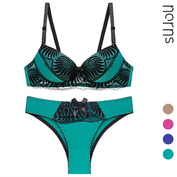 

Norns Women's Sexy Lace Embroidered Bra Underwear Set Europe and the United States Large Size Bra Gathered Comfortable Bra Set
