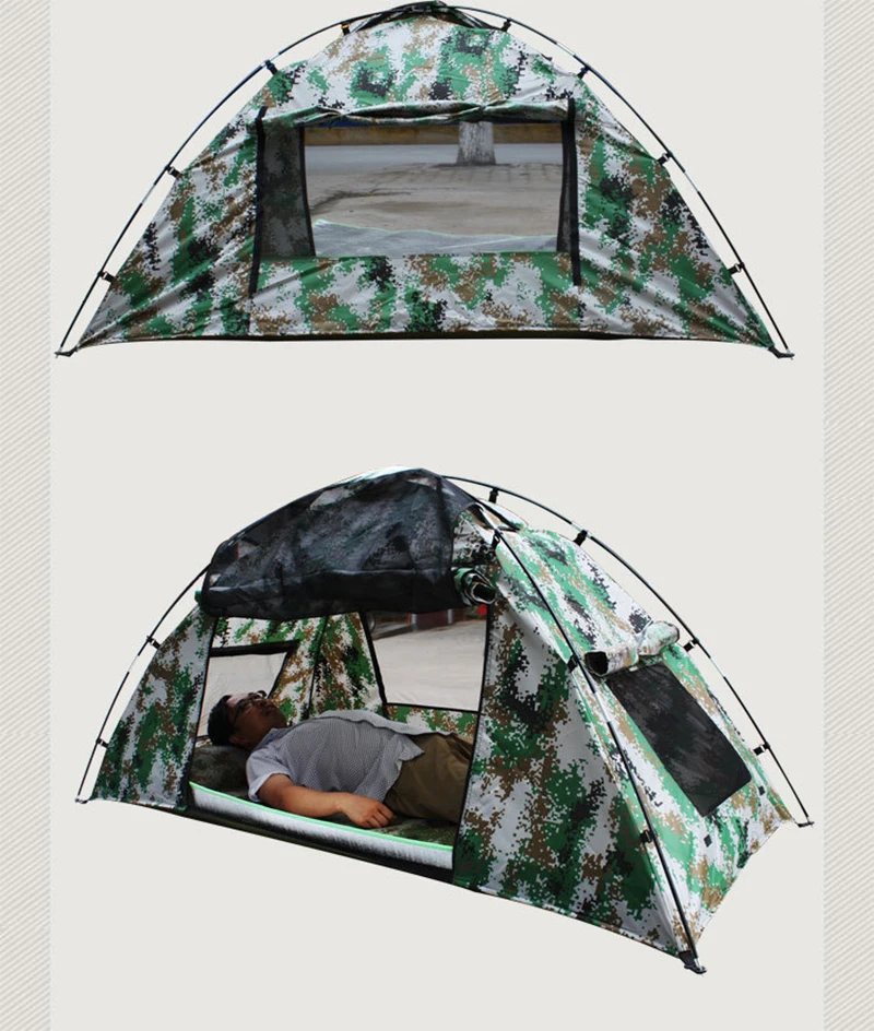 Outdoor camping tent for one person picnic hiking tourism riding beach waterproof ultra light windproof anti-mosquito tent