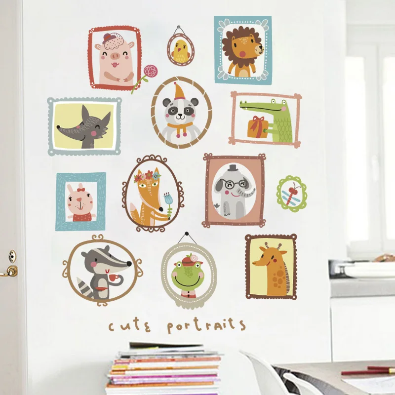 

Lovely portrait cartoon wall sticker kindergarten children's room bedroom living room background decoration Decal