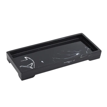 

Soap Bathroom Tray For Counter Candle Rings Resin Cosmetic Organizer Rectangle Marble Pattern Bracelet Dish Modern Simple