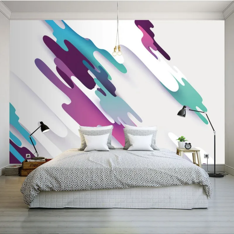 

Drop Ship Custom Photo Wallpaper Modern Personality 3D Stereo Color Wallpaper Bedroom Restaurant Studio Office Custom Mural