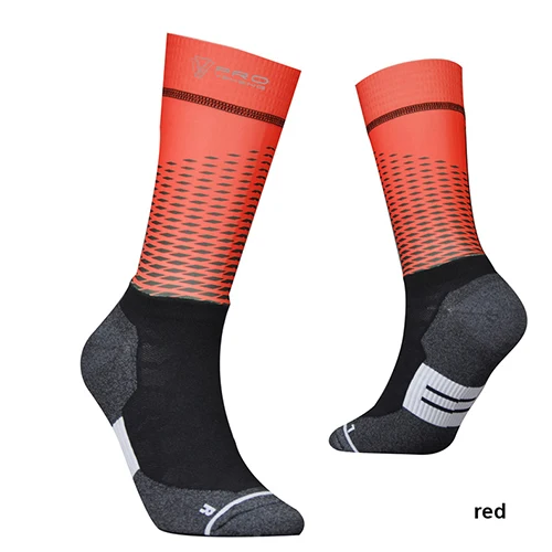 Высококачественные носки для спорта на открытом воздухе Нескользящие дышащие баскетбольные футбольные носки для велоспорта горные велосипедные носки отражающие чулки - Цвет: red