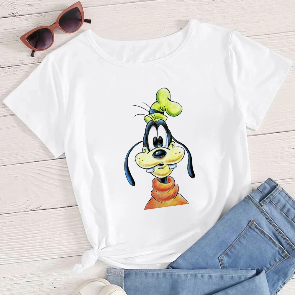 Women's Clothing Summer 2022 Mickey Minnie Mouse Disney Short Sleeve T-shirts for Girls Funny Fashion Streetwear Woman Shirt