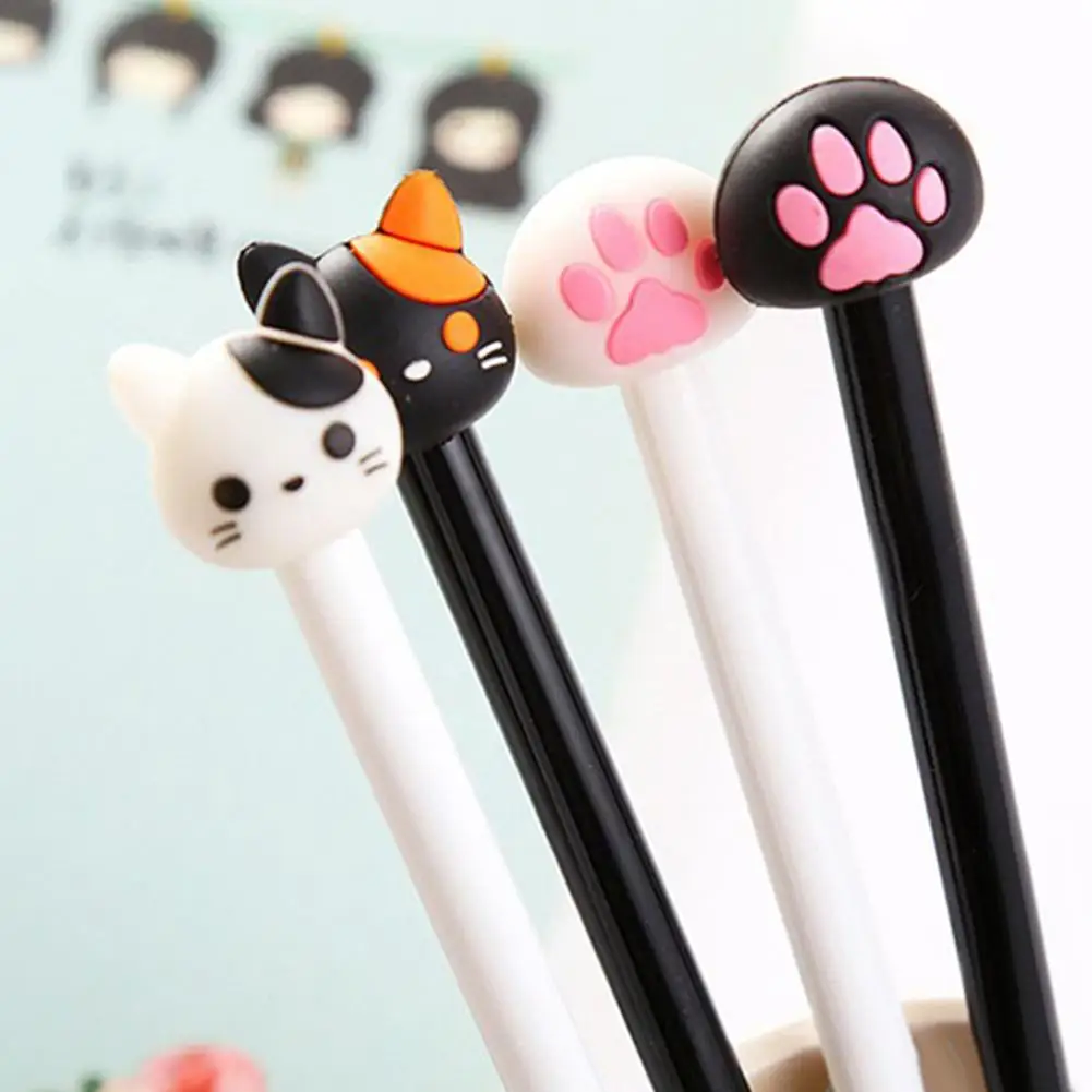 2Pcs Cute Cat Paw Ink Gel Pen Writing Marker Student Office Stationery Gift |