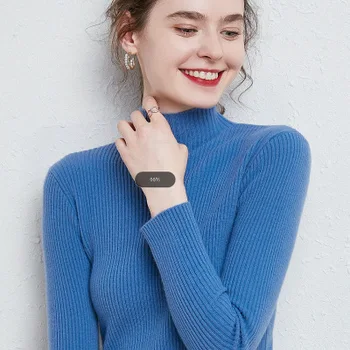 

Women's T-shirt Solid Color Turtleneck Sweater Fitted New Style red