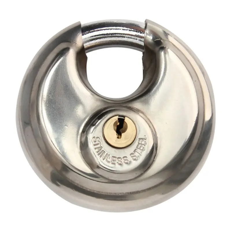 

Hot New 1x PADLOCKS HEAVY DUTY 70MM ROUND CIRCULAR DISC PADLOCK with 1 KEYS