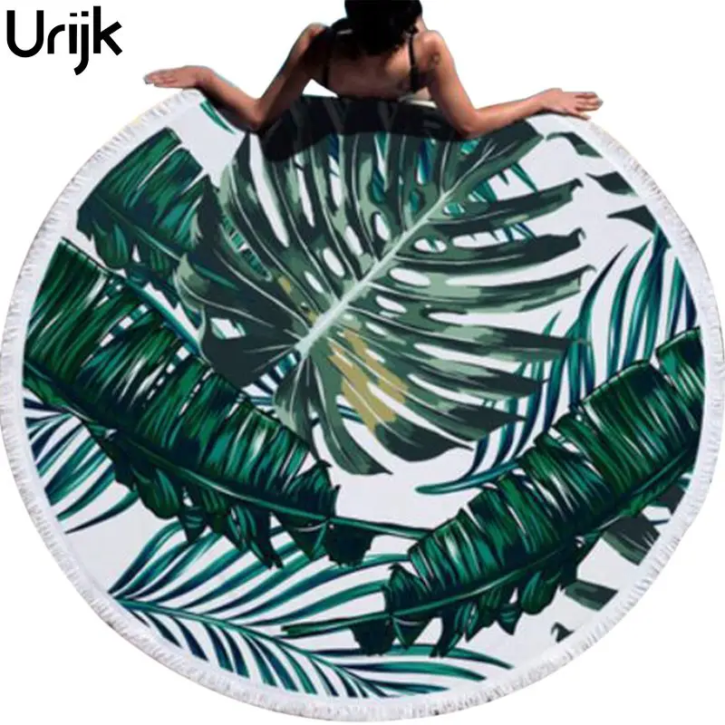 Urijk 150x150 см летнее модное круглое пляжное полотенце с кисточками из мягкой микрофибры для пикника и йоги одеяло пляжные покрывала банное