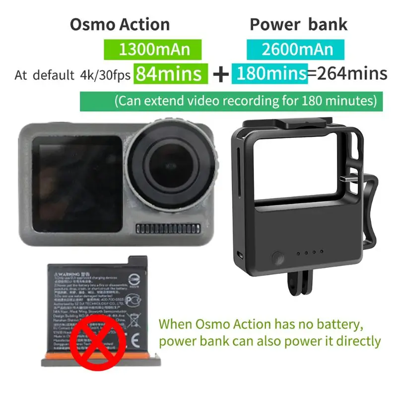 Мобильный Банк питания зарядное usb-устройство кабель для DJI Osmo Action