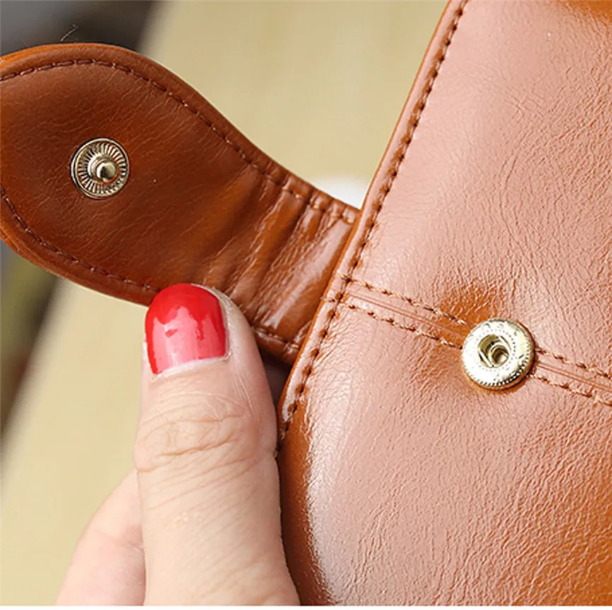 Женский кожаный кошелек в стиле ретро, посылка для кредитных карт, короткий однотонный кошелек, посылка для карт, роскошные винтажные кошельки для женщин, монета A4