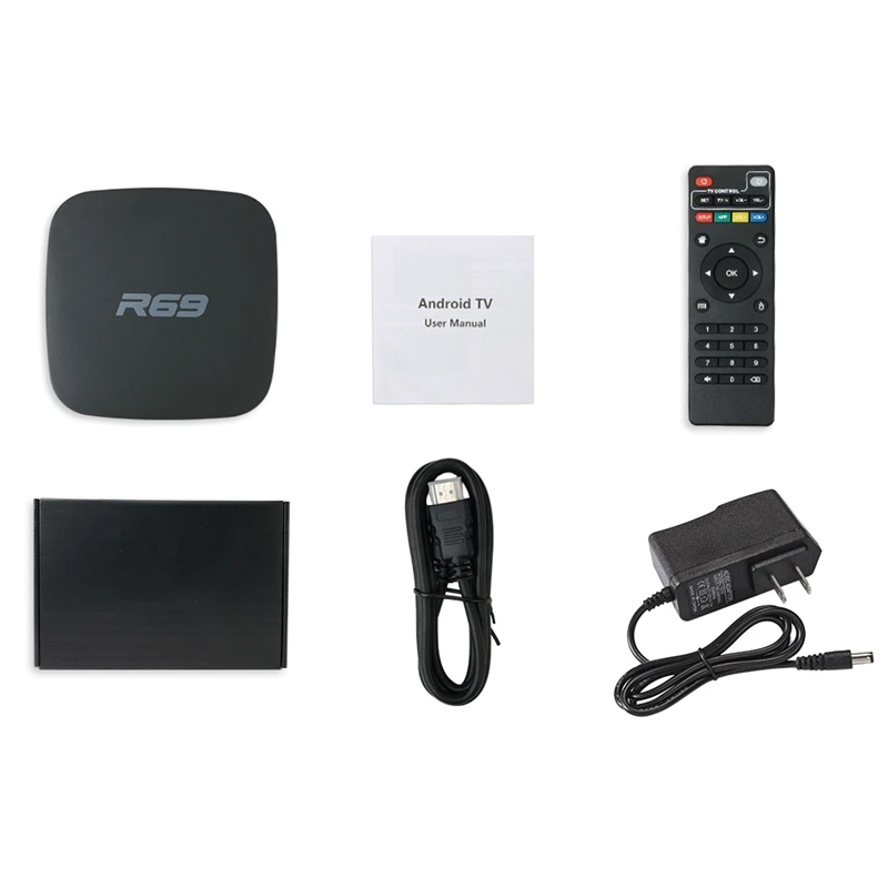 AAAE Top-R69 Smart Android 7.1 Tv Box 2.4G Wifi H3 Quad-Core Set Top Box 1080P Hd 3D Movie Media Player Us Plug 2Gb 16Gb