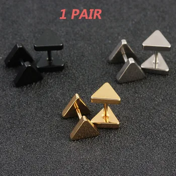 

Fashion Simple Triangle Stainless Steel Earrings For Women Gift Classic Small Black All-match Hypoallergenic Stud Earrings