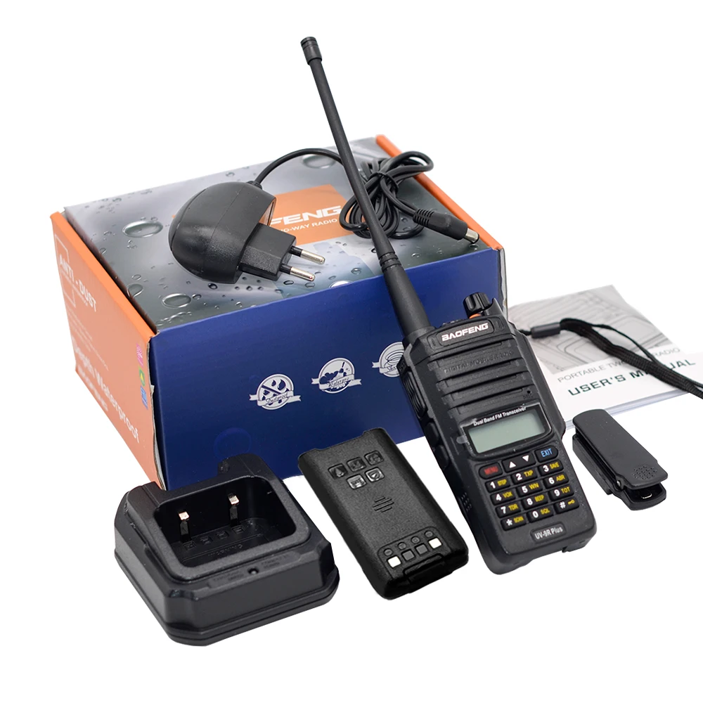 2 шт. Baofeng двухстороннее радио UV-9R плюс длинный диапазон Ham VHF радиостанция IP67 трансивер водонепроницаемый Baofeng рация