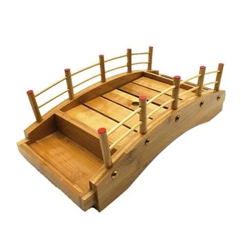 

Japanese Style Bamboo Cuisine Sushi Bridge Boat Sushi Sashimi Platter Sushi Tableware Decoration Ornaments