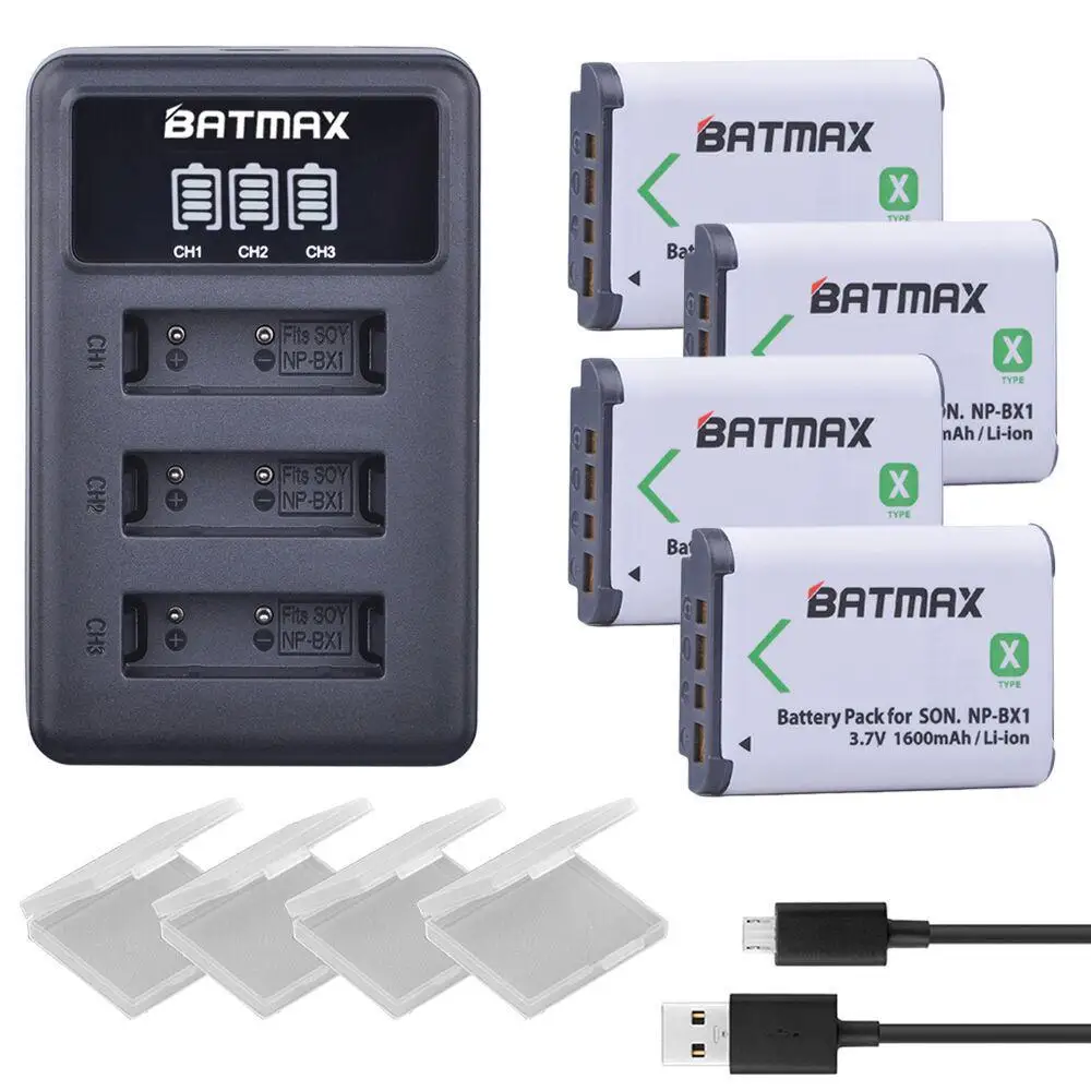 4B with charger NP-BX1 NPBX1 акумуляторная батарея+ светодиодный 3-слоты USB Зарядное устройство для sony комплектующие фотоаппарата sony DSC RX1 RX100 AS100V M3 M2 HX300 HX400 HX50 HX60 GWP88 AS15 WX350 - Цвет: 4B with charger