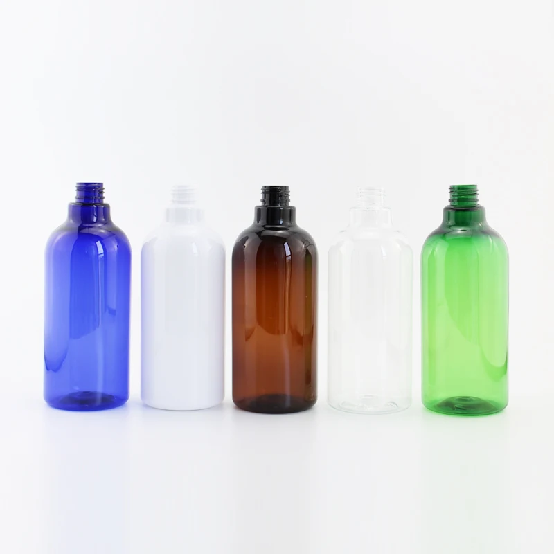 

500ml Empty Long Neck Fat Plastic PET Bottles Only, Multiple Colors, 24 410 Size, Used For Shampoo, Lotion, Cosmetic, 12 Pieces