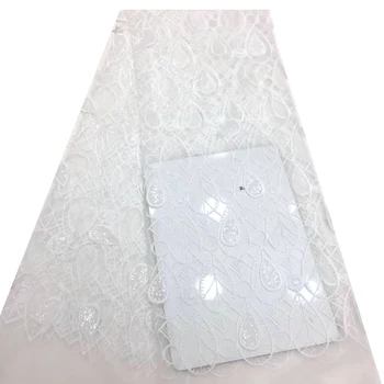 

beautiful white French lace fabric fashion party dress tulle lace fabric