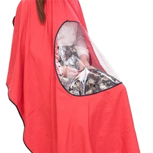 Профессиональный Салон Парикмахерская накидка халат прозрачная ткань водонепроницаемый вид окно Стрижка волос Парикмахерская может играть телефон