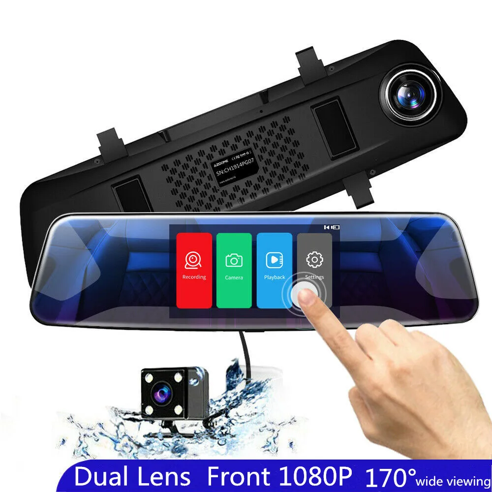 AZDOME 4.3&quot PG07 1080p IPS Car DVR 170 °Wide View Sreaming Media Camera G-Sensor Dual Lens Auto Video Recorder Front&ampRear |