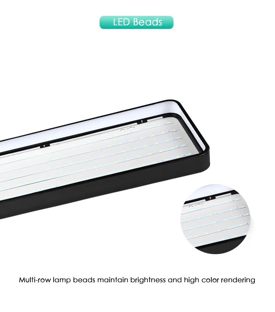 Modern LED Ceiling Light Lamp Lighting Fixture Rectangle Office Remote Bedroom Surface Mount Living Room Panel Control 110V 220V