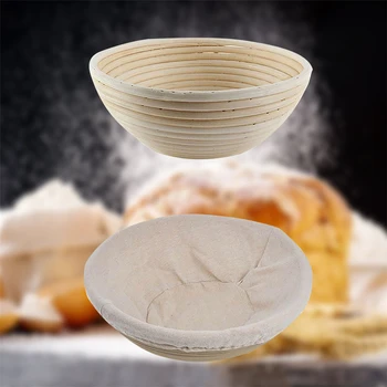 

VOGVIGO European-style Fermented Rattan Basket Rustic Bread Round Rattan Bowl Oval Bread Fruit Basket Storage Basket Rattan