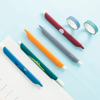 

Multi Function Vintage Color Ink Bookmark Pen Ruler Cartoon Panda Shark Whale Elephant Paper Clip Novelty Stationery School F866