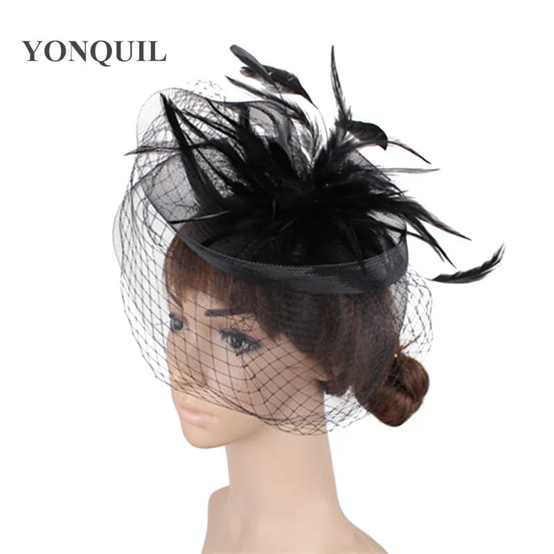 Hair accessories bridal hair accessories fascinator hats handmade wedding tulle fascinator hat mesh accessories bride headwear nylon headdress for women party dinner