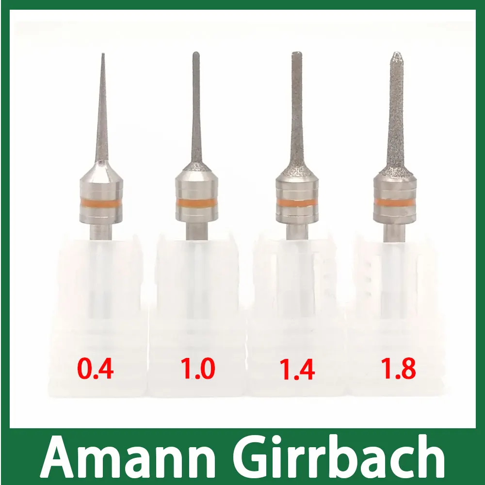 

Amann Girrbach Diamond Grinder for Glass Cermics Available in 0.4mm, 1.0mm, 1.4mm. 1.8mm
