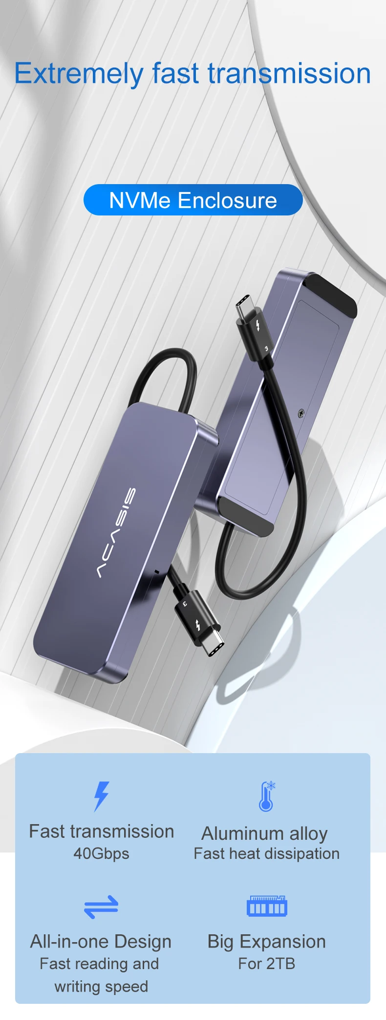 gabinete 8tb transparente usb c ssd caso