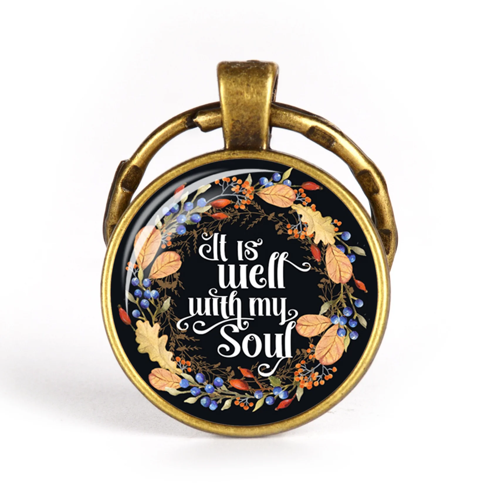 Jesus Christ Holy Bible Quote Key Chain Glass Cabochon Ring Religious Jewelry Pendant Gift for Christian | Украшения и аксессуары