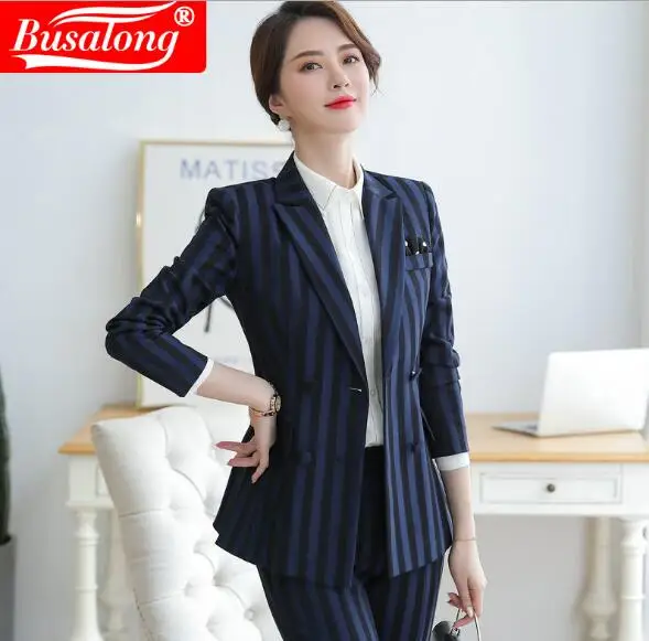 jacket S-4XL, большие размеры, в полоску, винтажная, формальная, Женская куртка, с длинным рукавом, на пуговицах, модная, для интервью, высокое качество, OL, Женское пальто - Цвет: jacket