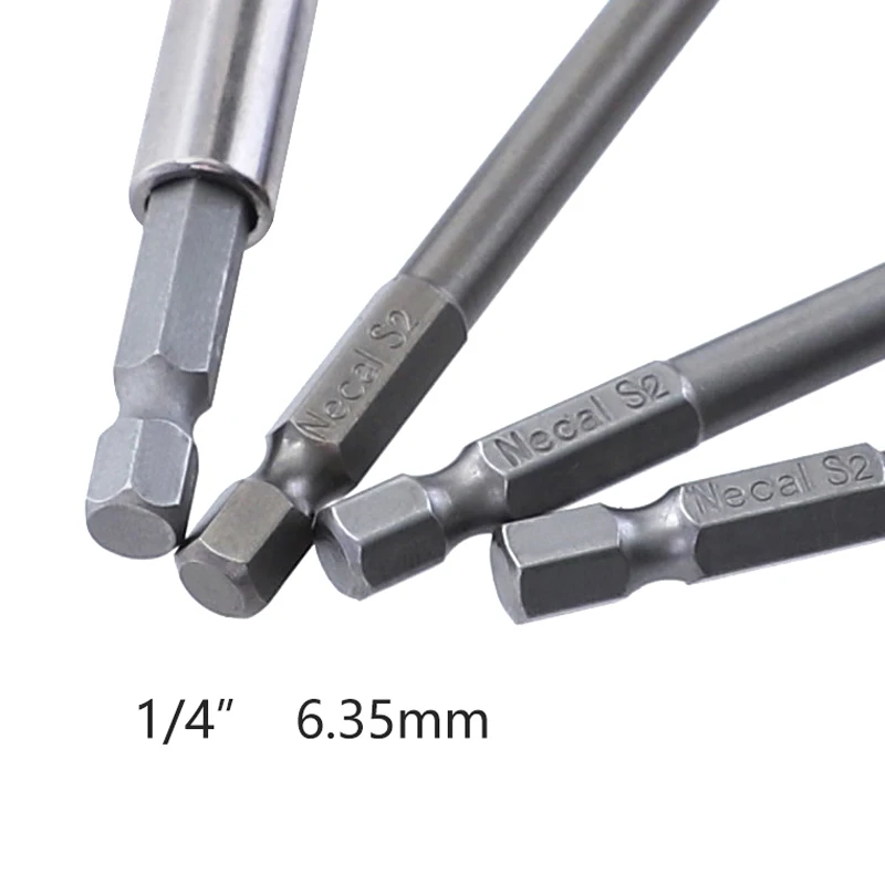 12PCS 50-100mm Screwdriver Bit S2 Steel 1/4” Hex Shank Magnetic Electric Screw Driver Bits Hand Tools