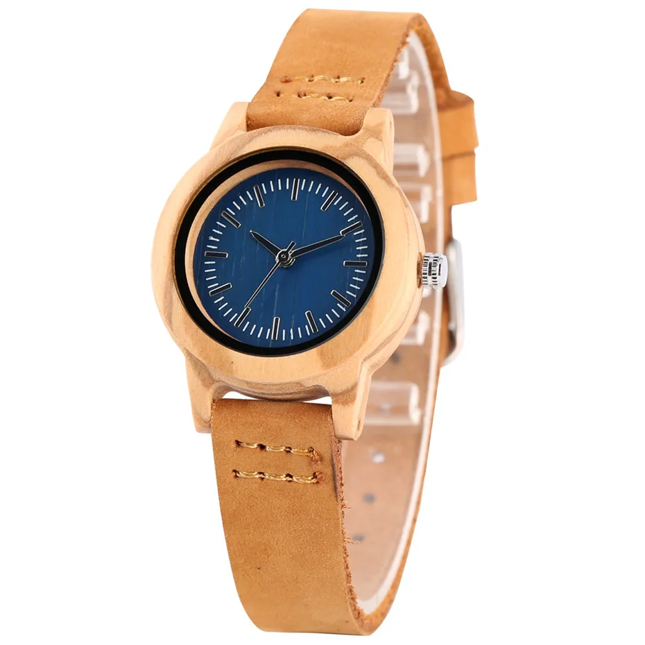 Часы наручные женские из натуральной кожи модные повседневные с деревянным