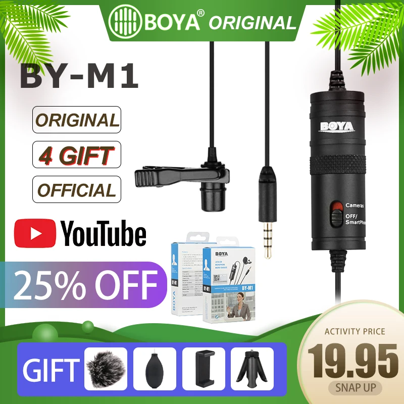 BOYA BY M1 M1DM петличный микрофон камера видеозаписывающее устройство для iPhone