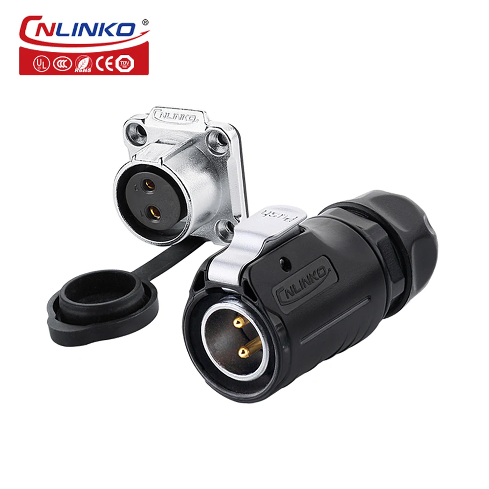Cnlinko M20 Push Pull быстрое подключение 2-контактный паяльный кабель Водонепроницаемый