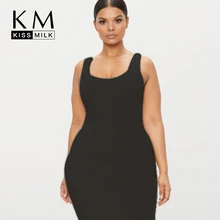 Kissmilk/Новинка года; модная женская однотонная жилетка без рукавов в u-образном стиле; однотонная сумка; облегающее платье для похудения