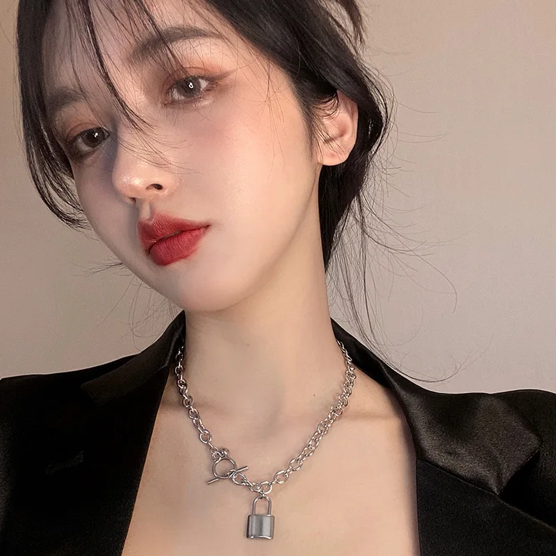 Kpop Stainless Steel Harajuku Heart Wing Choker Necklaces For Women collar Goth Statement Chain Necklace aesthetic jewellery