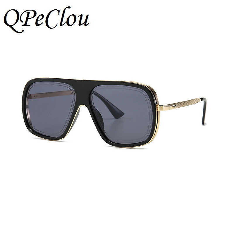 Женские солнцезащитные очки qpelou винтажные квадратные с большой оправой