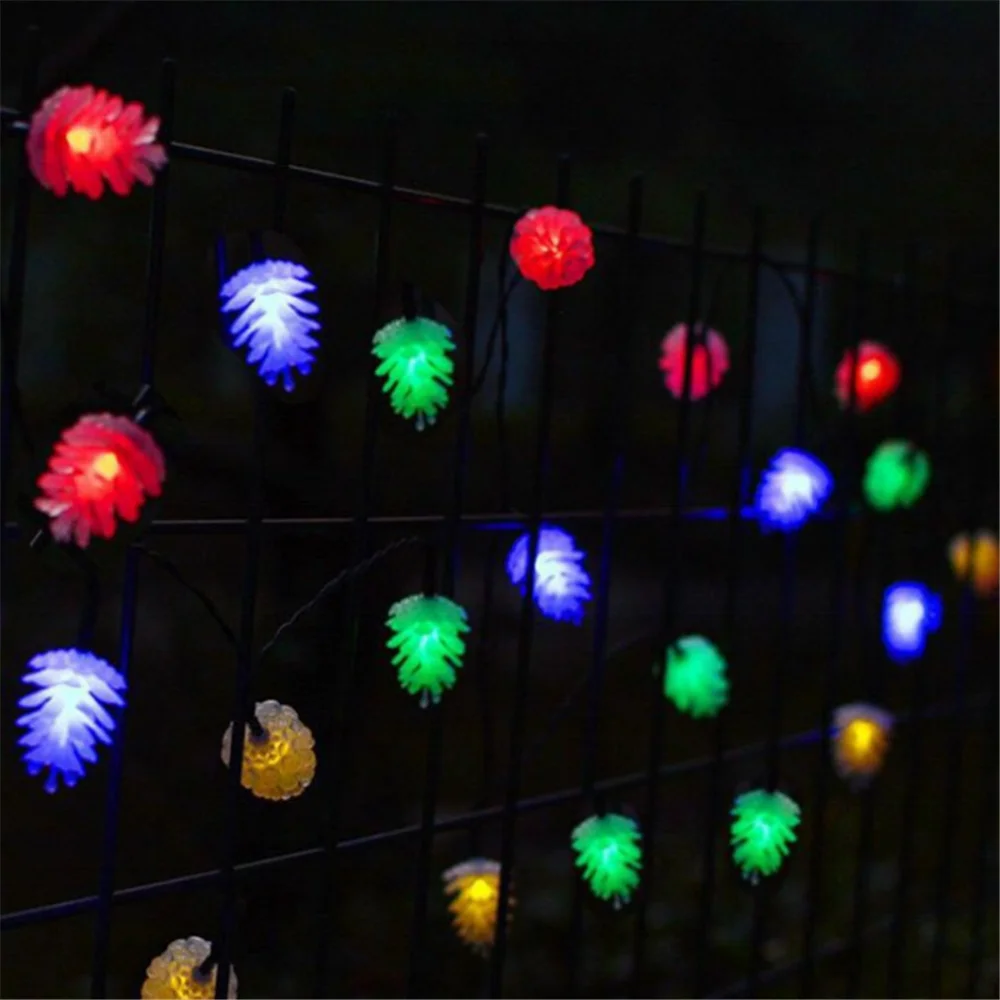 30LED светильник на солнечной батарее, сказочный светильник, Рождественский светильник, открытый водонепроницаемый, для вечерние, для праздников, во дворе, на дереве, декоративный светильник