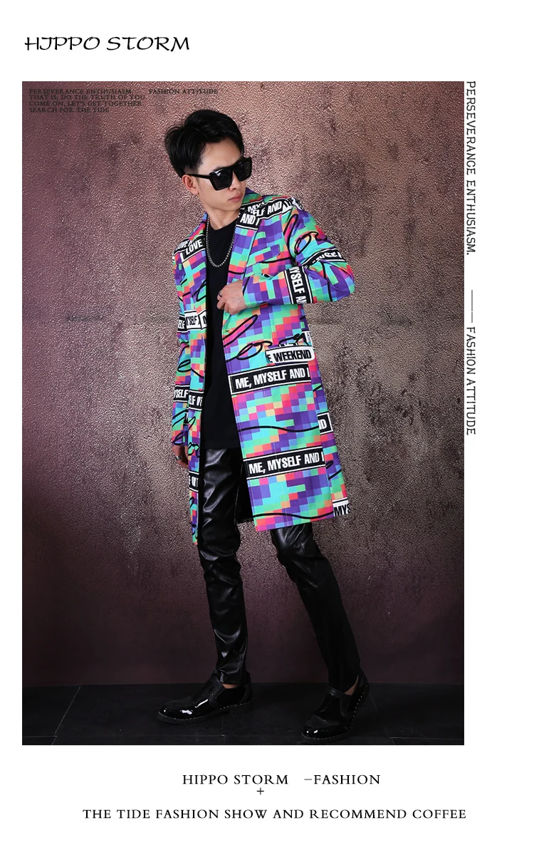 Для мужчин, с принтом, на одной пуговице, Повседневное Блейзер пиджак мужской Винтаж модная уличная одежда в стиле «хип-хоп», свободный костюм верхняя одежда для детей