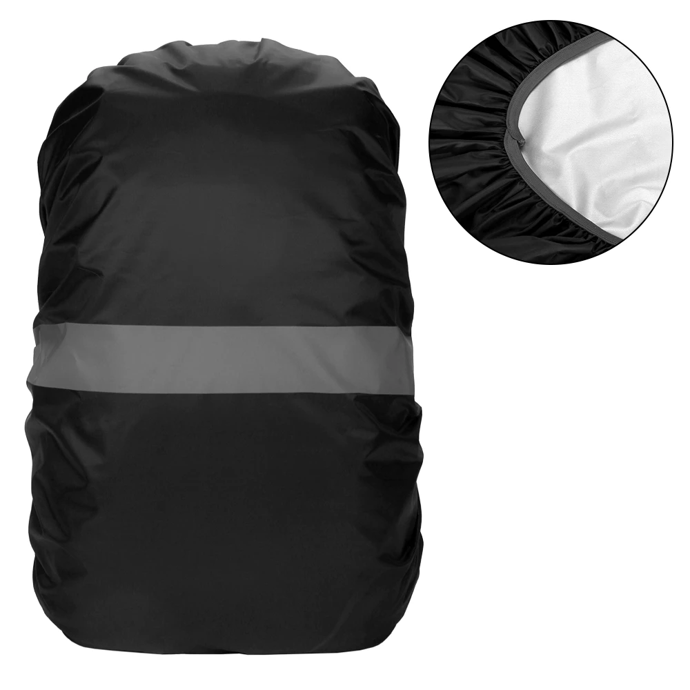 Спортивный рюкзак с отражающей полоской, водонепроницаемая сумка, дождевик для велоспорта, кемпинга, туризма, альпинизма, чехол, черный, 20-100L