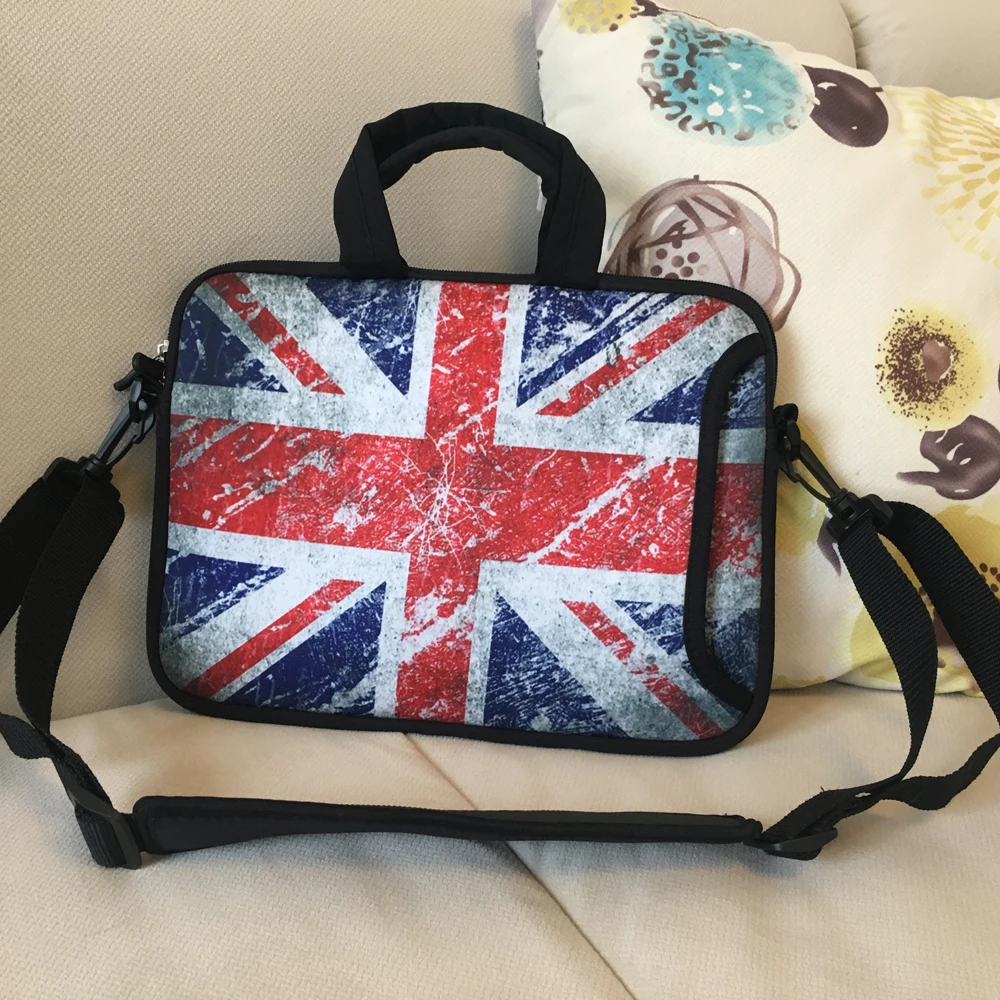 1" Chromebook UK Flag сумки через плечо 14,1 14,4 PC портативная нейлоновая сумка-мессенджер Тонкий деловой портфель подарок на Рождество для влюбленных