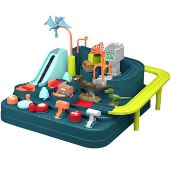

Dinosaur Car Checkpoints Adventure Toy Creative Rail Car Toy Educational Vehicles Car Track Playset for Children