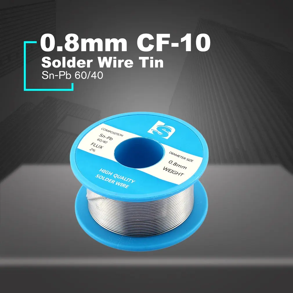 

Solder Wire Tin 0.8mm CF-10 Sn-Pb 60/40 Flux 2% Lead Roll Clean Rosin Welding Core Soldering Wire Flux Reel Tube 50g