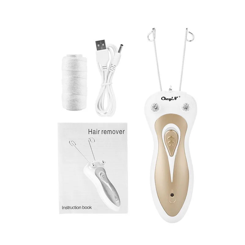 Depiladora eléctrica de hilo de algodón para mujer, utensilio para eliminar el vello Facial, recargable, dispositivo de superficie, indolora, depiladora