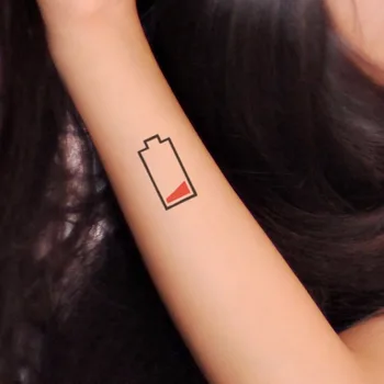 

Creative 2Pcs Low Battery Temporary Fake Tattoo Sticker Body Art Tattoo Water Design Transfer Tattoo